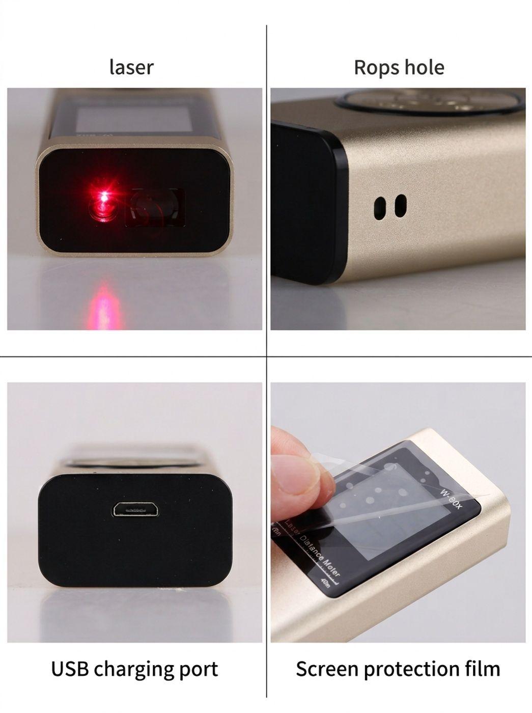 Distanciometro Laser Digital 80m Recargable USB Sensor De Angulo-2