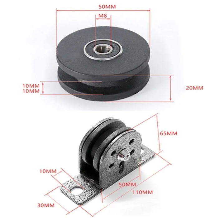 Polea Fija Silenciosa Fitness Gym Ruedas Acero-2