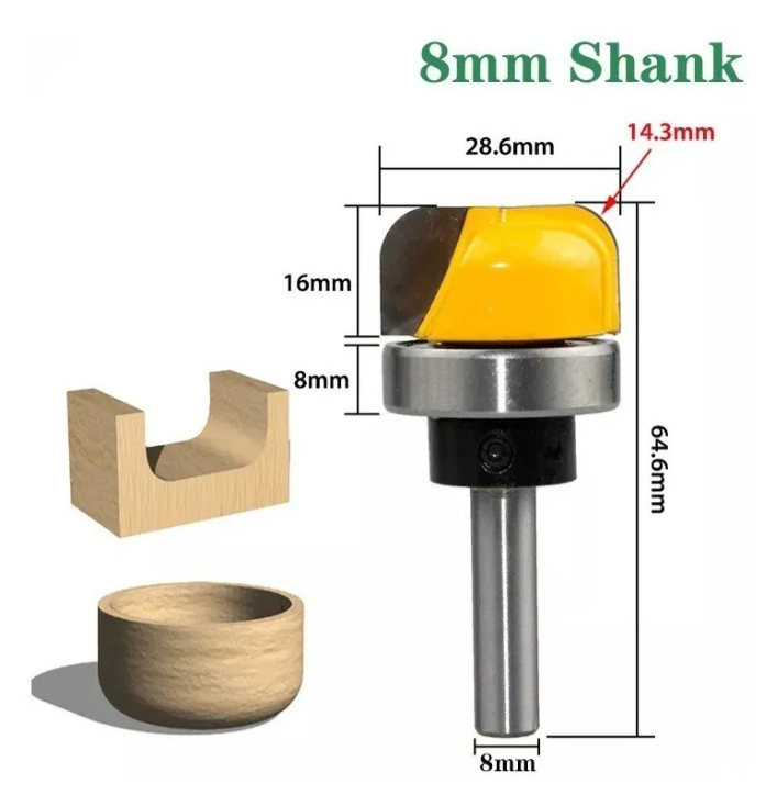 Fresa Cóncava Vástago De 8mm. Tugsteno Cobalto-2