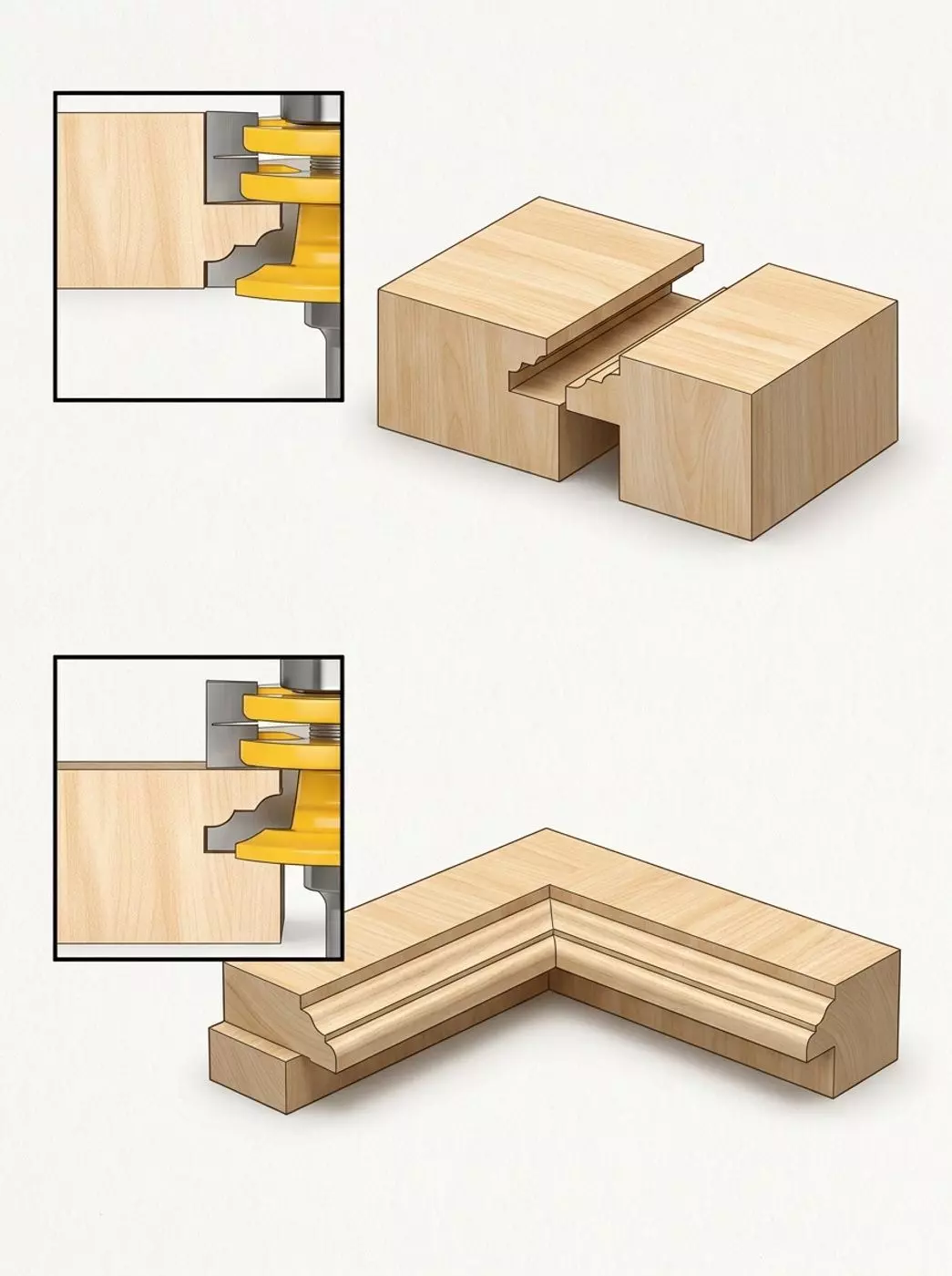 Fresa Madera Marco Ventana Puerta Para Vidrio Vástago 8 Mm-3