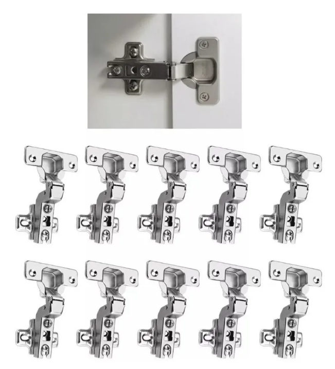 Set 10 Bisagras Rectas Para Cierre Suave De 35 Mm-5