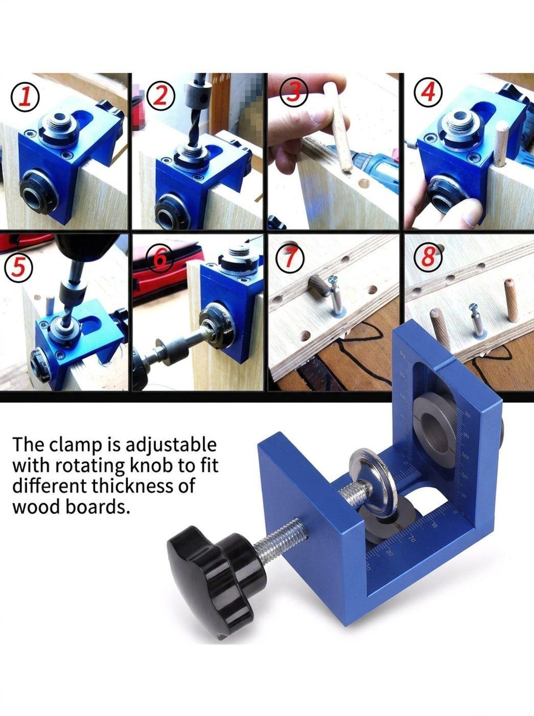 Guia De Perforacion 3 En 1 Para Tarugos Y Minifix En Madera-6