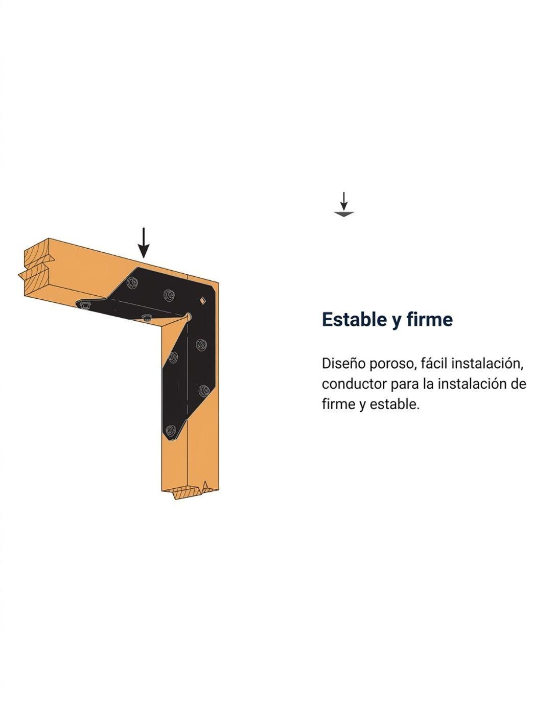 5 Soportes En L Conector De Metal Union Madera De 2 Partes-3