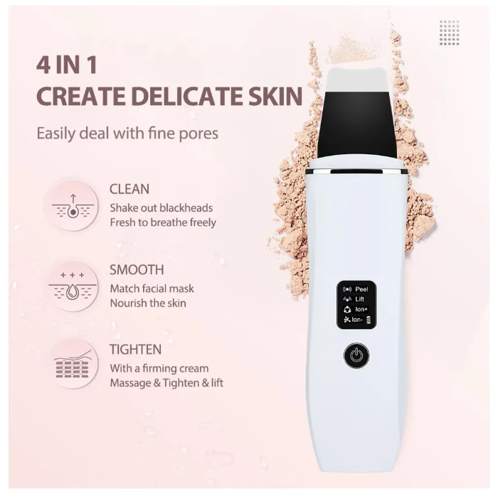Espátula Peeling Ultrasónica Facial Exfoliante Iones Acné-3