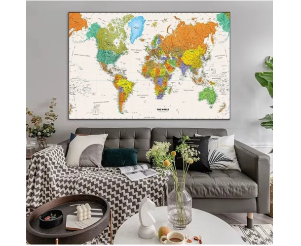 Mapa Mundi (100 X 70 Cm) Colorido-3