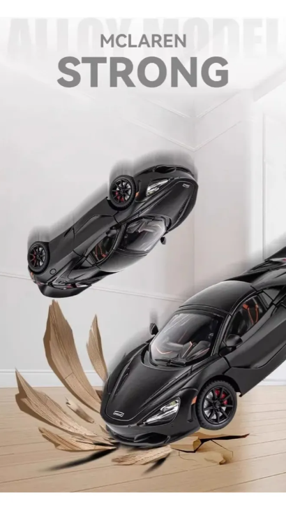 Auto Escala 1:24 Mclaren, Apertura Puertas, Sonido, Luces Negro-4