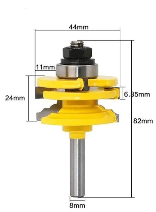 Fresa Madera Marco Ventana Puerta Para Vidrio Vástago 1/2-2