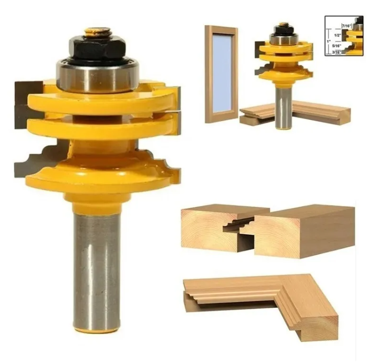 Fresa Madera Marco Ventana Puerta Para Vidrio Vástago 1/2-4