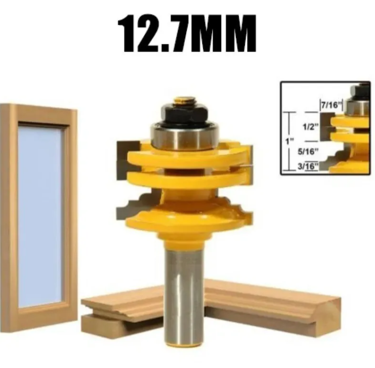 Fresa Madera Marco Ventana Puerta Para Vidrio Vástago 1/2-5