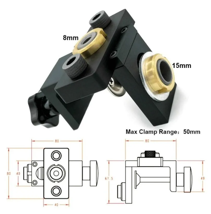 Guía De Taladro Para Tarugos Y Tornillos Mini Fix 3 En 1-2