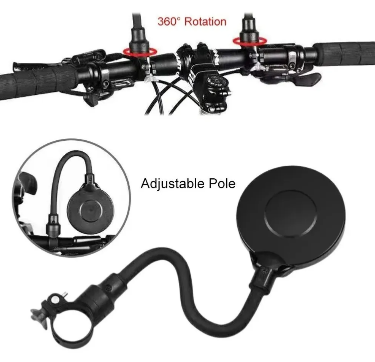 Espejo Retrovisor Bicicleta Convexo Rotación Ajustable 38 Cm-5