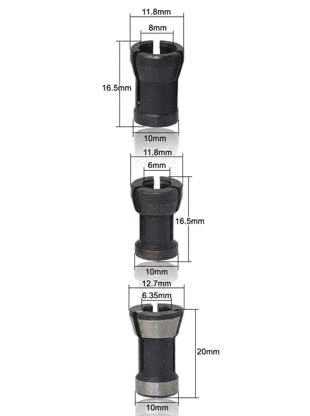 3 Adaptadores De Fresa Para 1/4 Pulgada, 6 Y 8 Mm-1