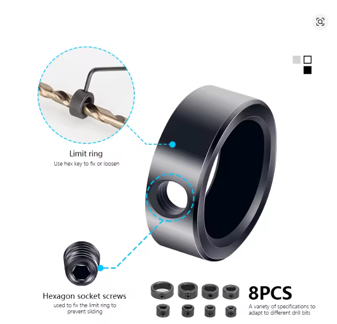 8 Topes Metálicos Para Brocas 3 A 16 Mm-2