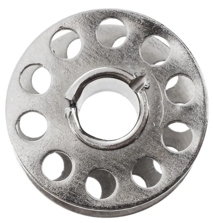 1 Caja De Bobina Y 4 Carretes De Metal De Máquina De Coser Gris-4