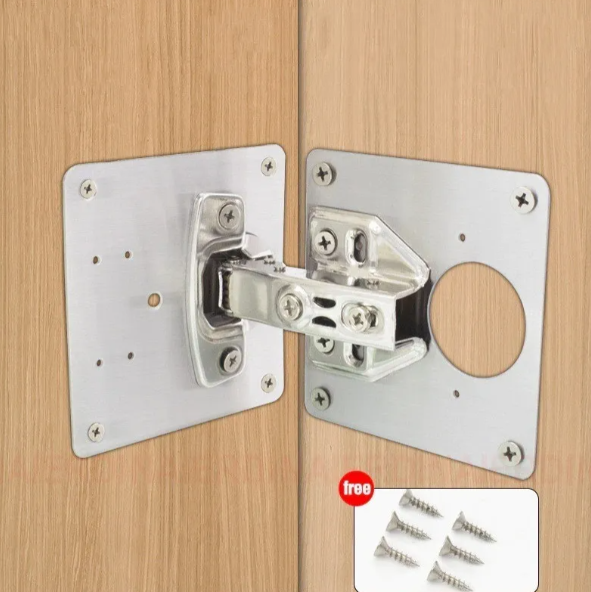 Par De Placas De Reparación, Bisagra,tornillos Mueble Puerta-7