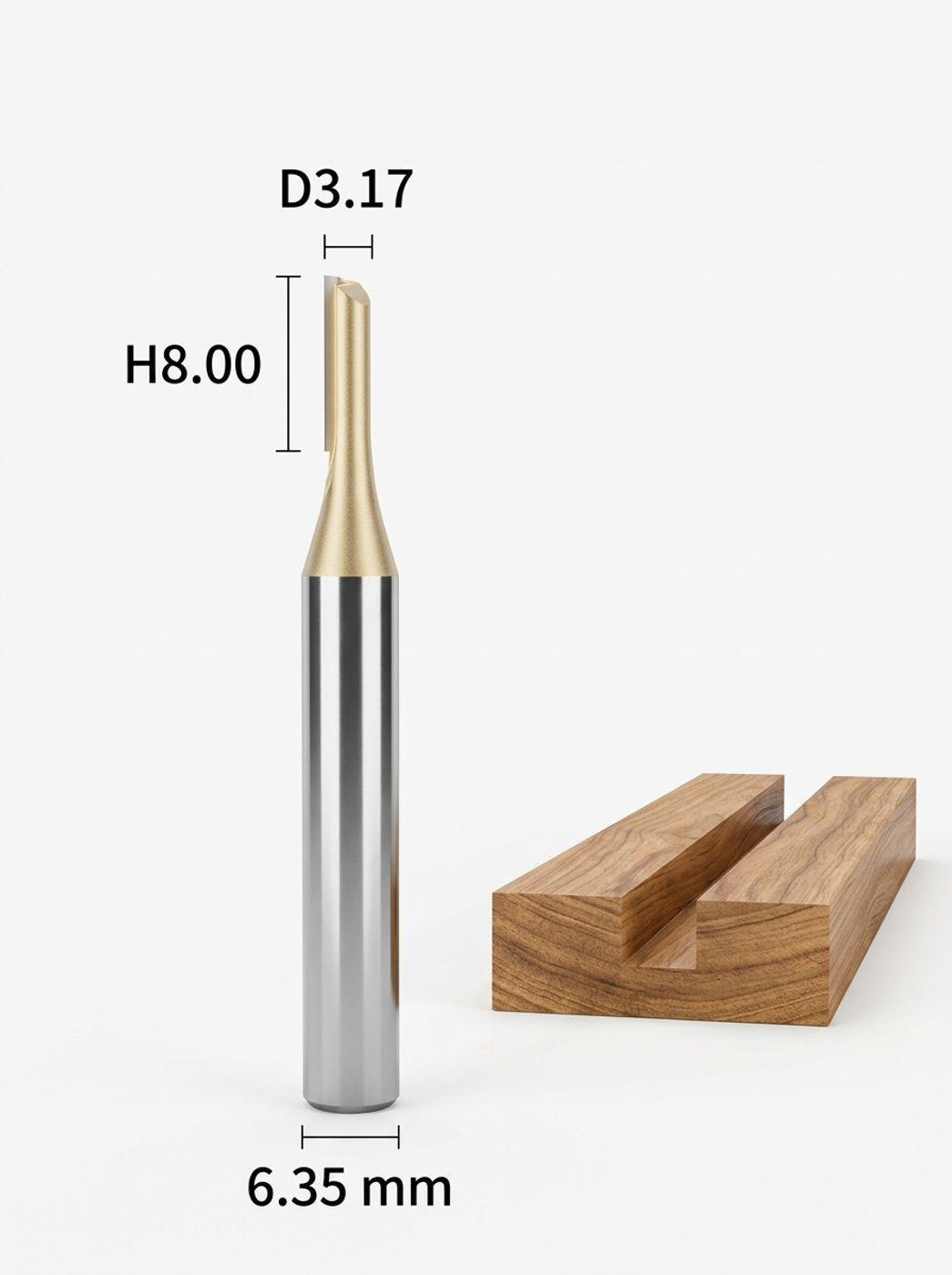 Fresa Recta De 1/4' De 3.17 X 8 Mm-1