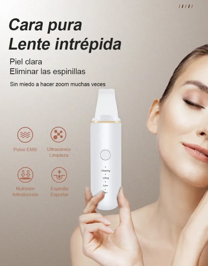 Espátula Facial Ultrasónica C/vibración, Peeling Facial.-3