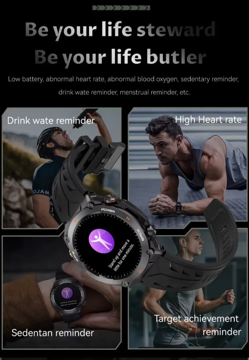 Smartwatch/inteligente Ultra Hd, Gps, Brújula, Altitud, Etcj Azul Oscuro Silice Negro Negro-4