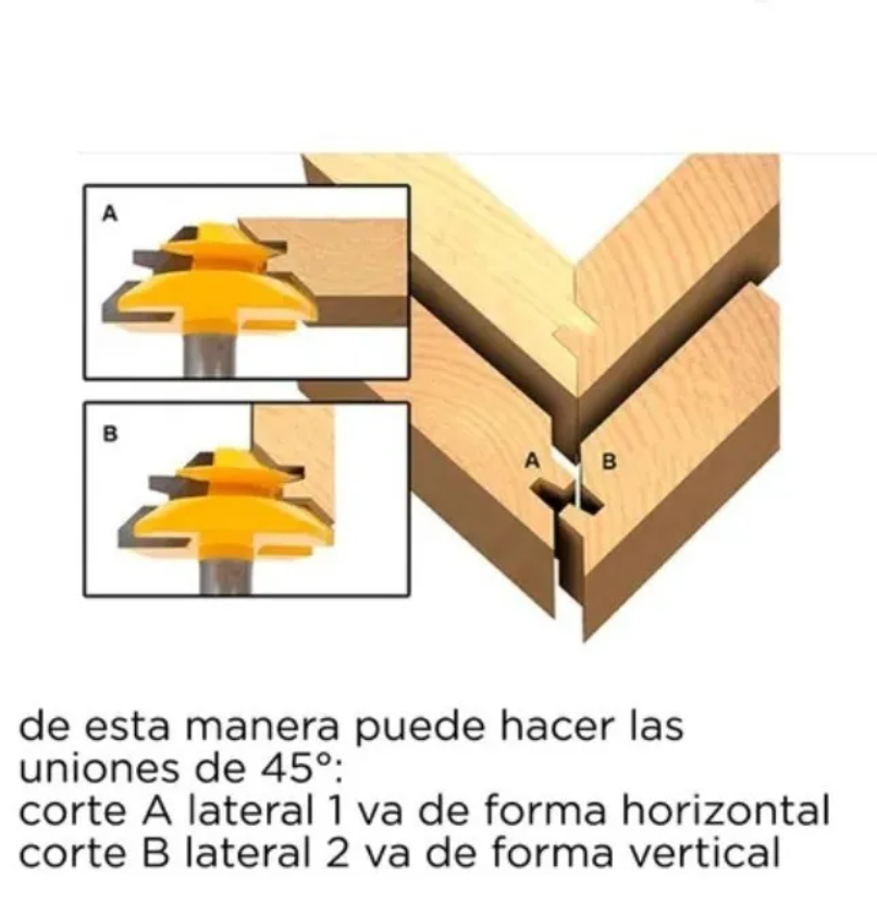 Fresa 1/2 Pulgada Para Union De Inglete A 45 Grados-4