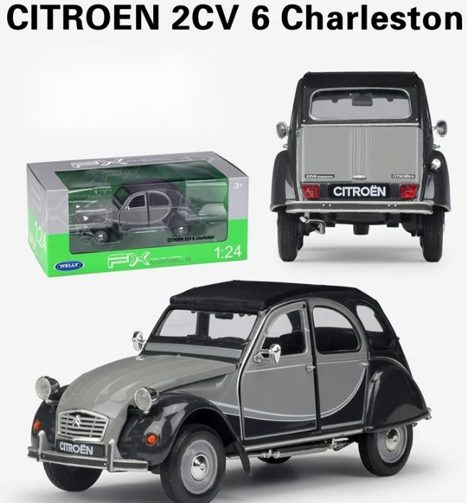 Citroen 2cv 6 Welly Escala 1:24 Colección Plomo-3