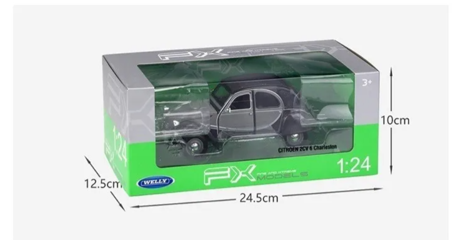 Citroen 2cv 6 Welly Escala 1:24 Colección Plomo-5