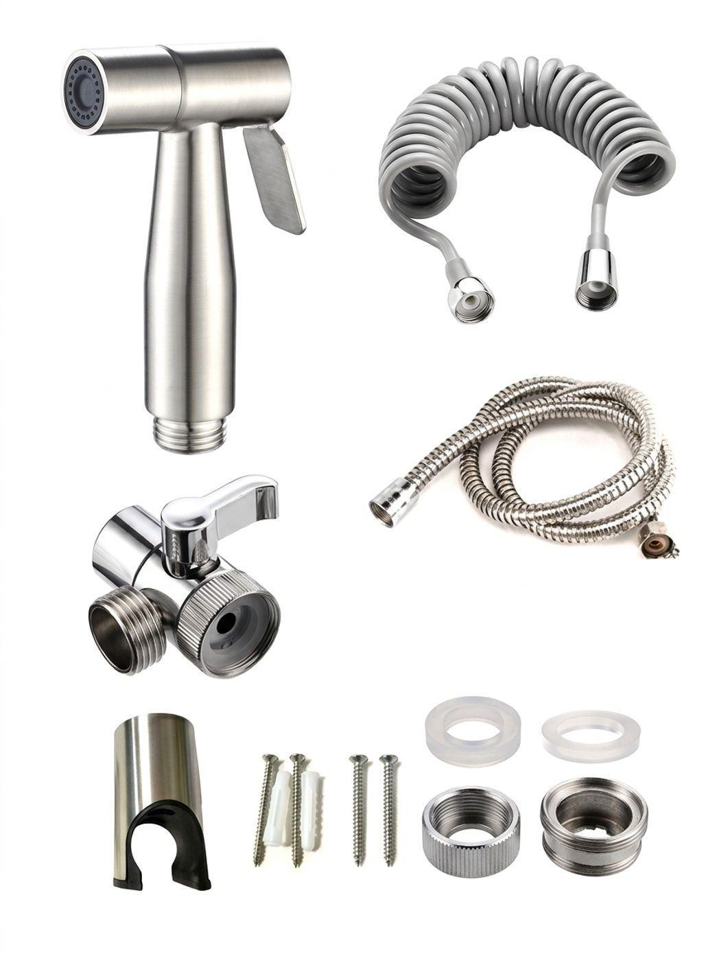 Ducha Bidet De Inodoro Acero Inoxidable Con Flexible Y Llave T-1