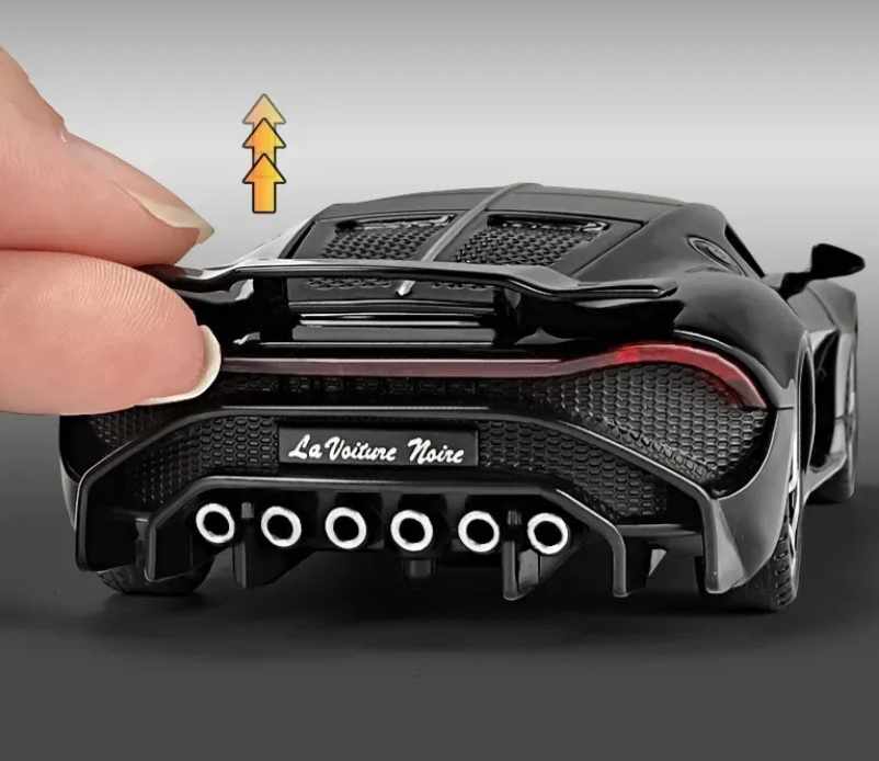 Auto Bugatti Escala 1:32 Abre Puertas, Luces , Sonido Negro-3