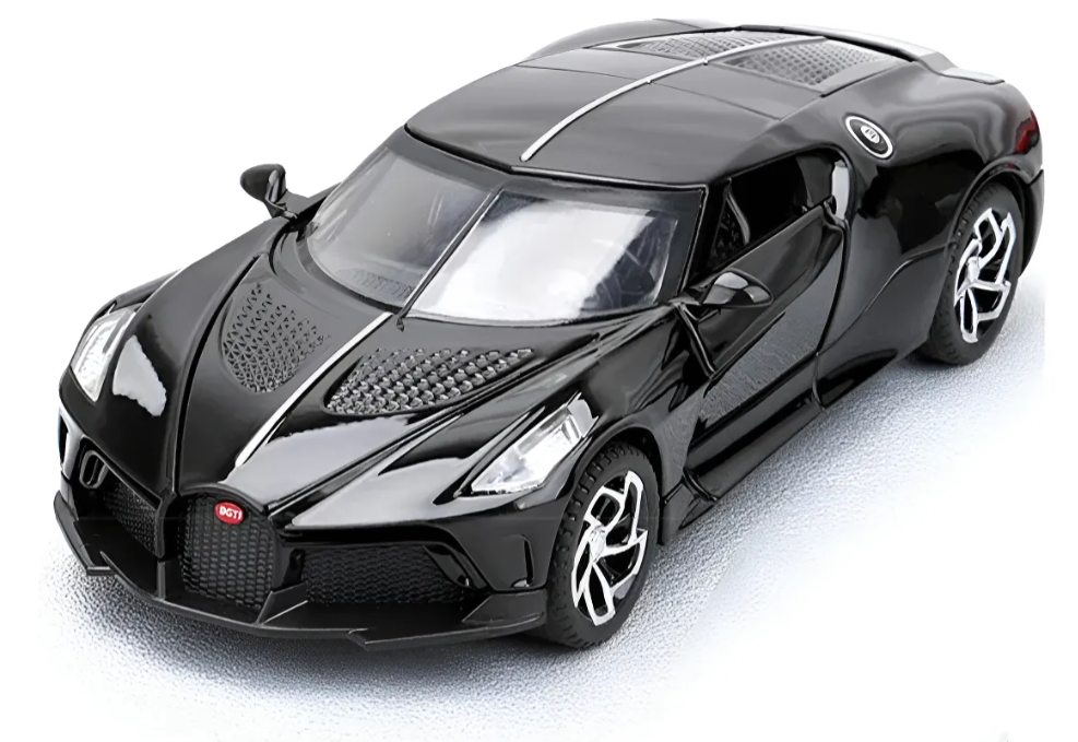 Auto Bugatti Escala 1:32 Abre Puertas, Luces , Sonido Negro-6