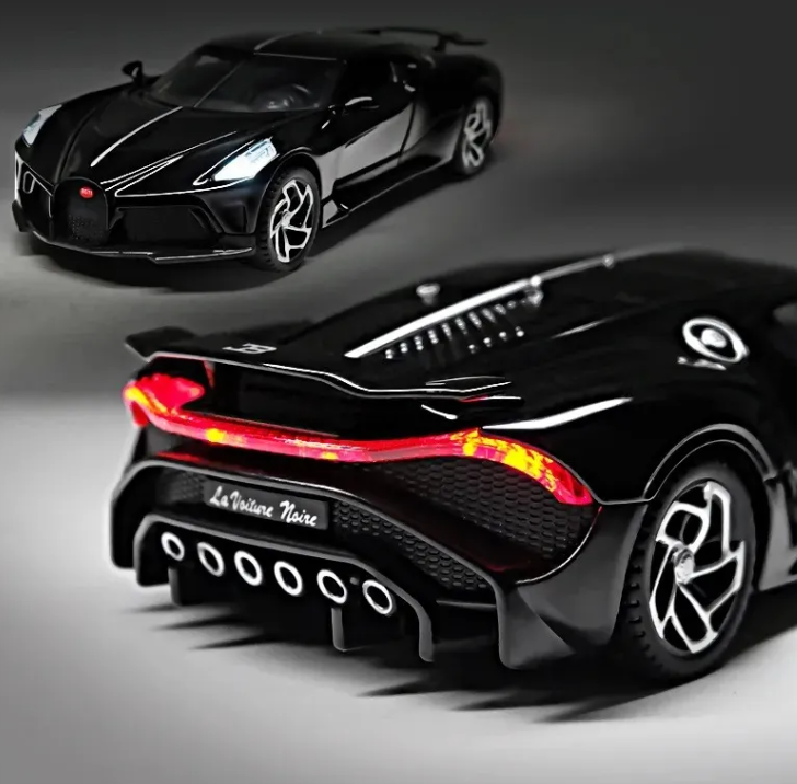 Auto Bugatti Escala 1:32 Abre Puertas, Luces , Sonido Negro-7