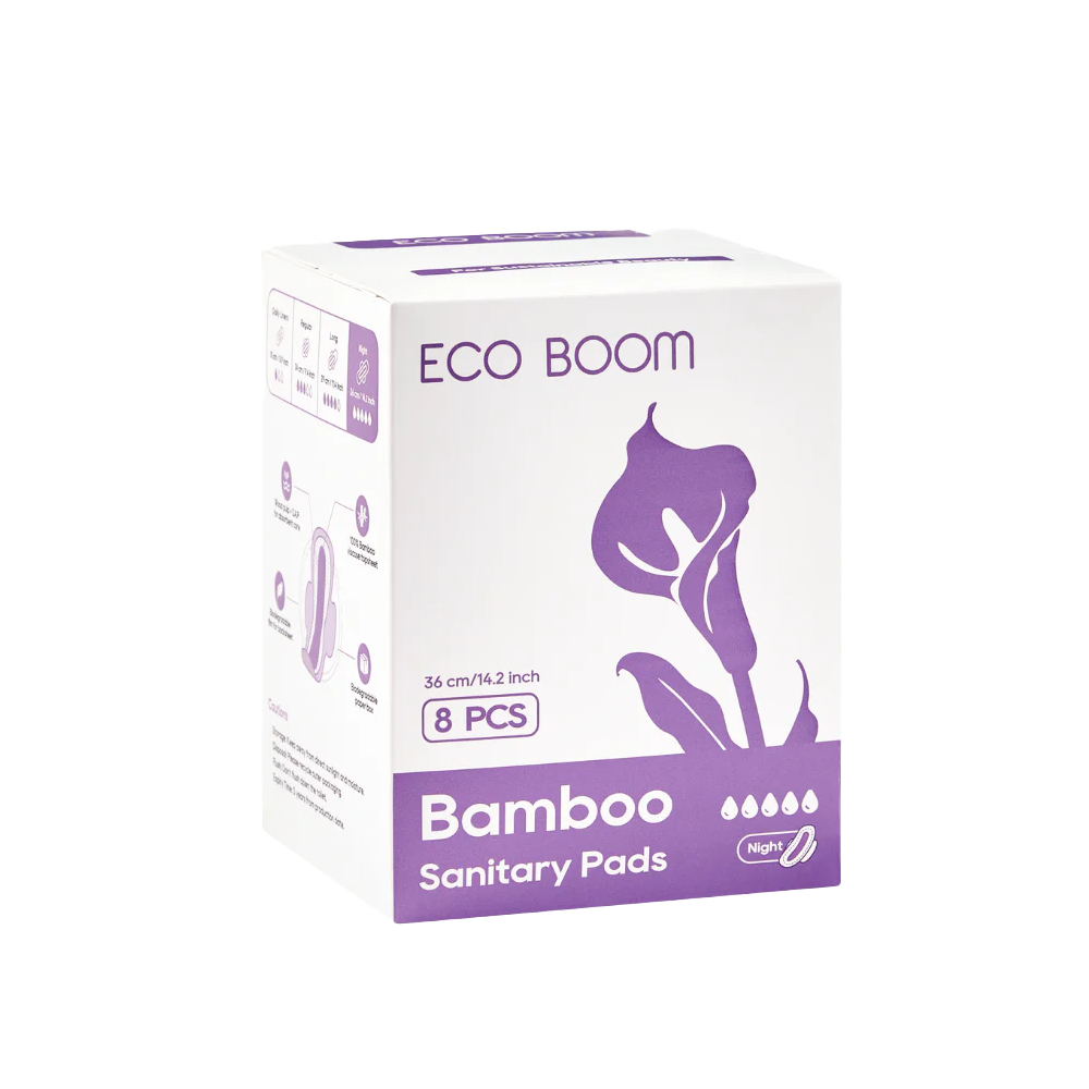 Toallas Higienicas Organicas Eco Boom Flujo Noche 8 Uds-1