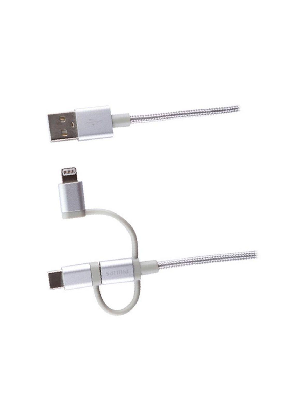 Cable Philips DLC260 3 en 1 Micro USB Lightning USB-C-2