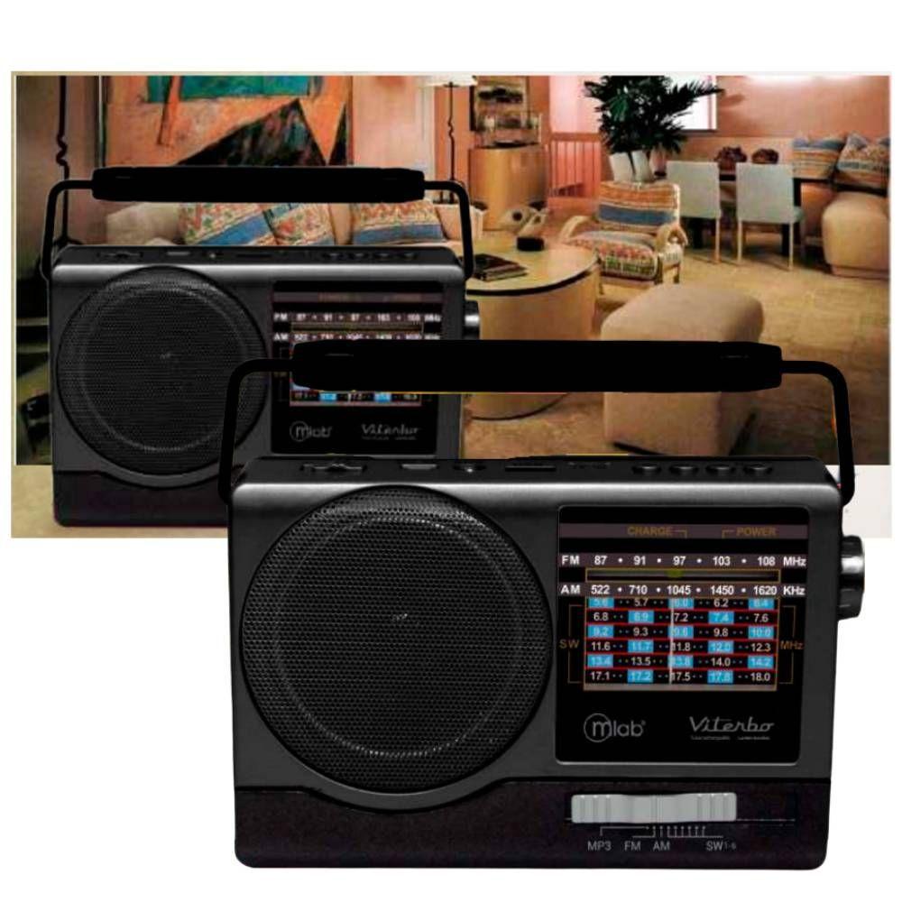Radio Portátil Con Bluetooth Am Fm Usb Retro Viterbo Mlab-3