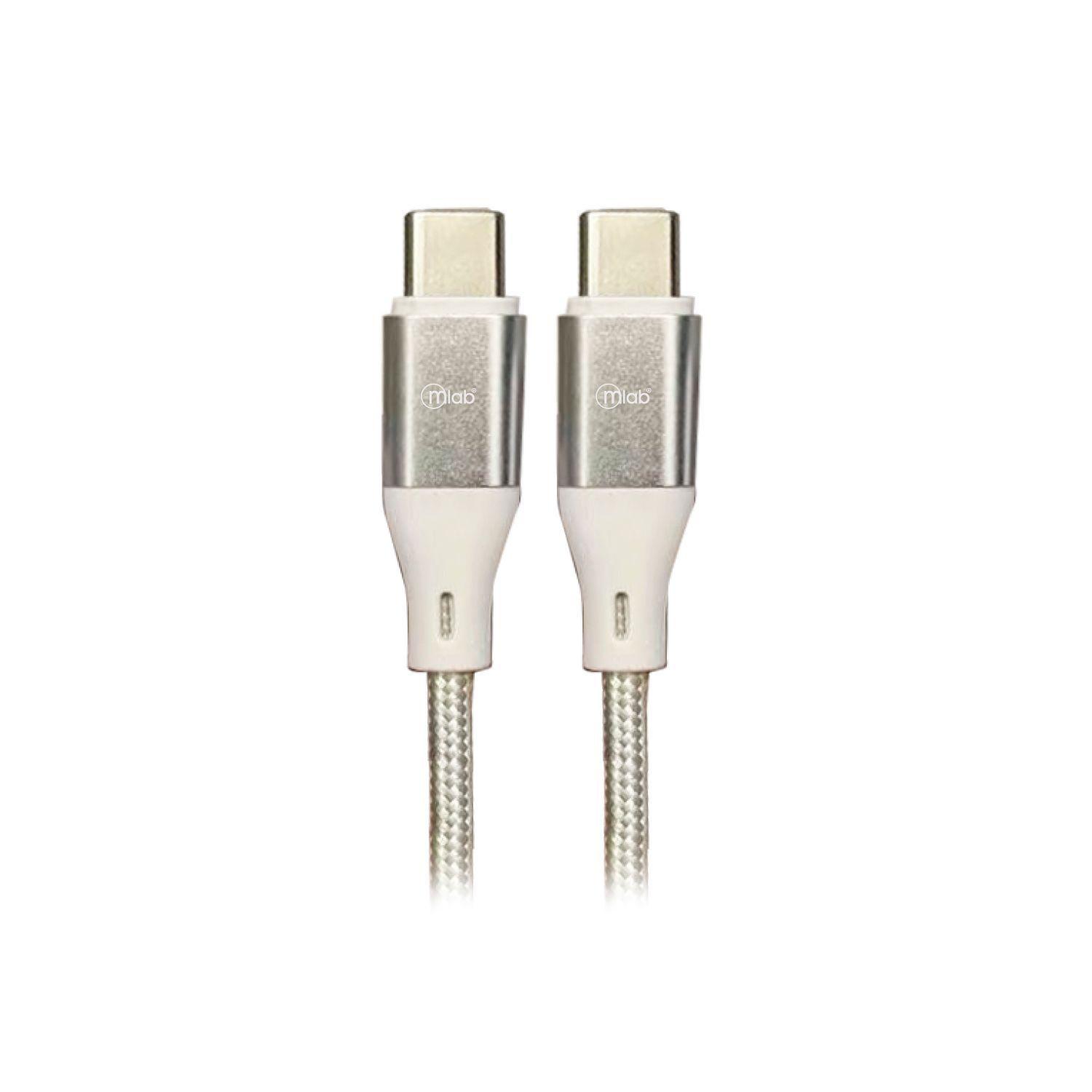 Cable de Tipo C a Tipo C 1M Plateado-0