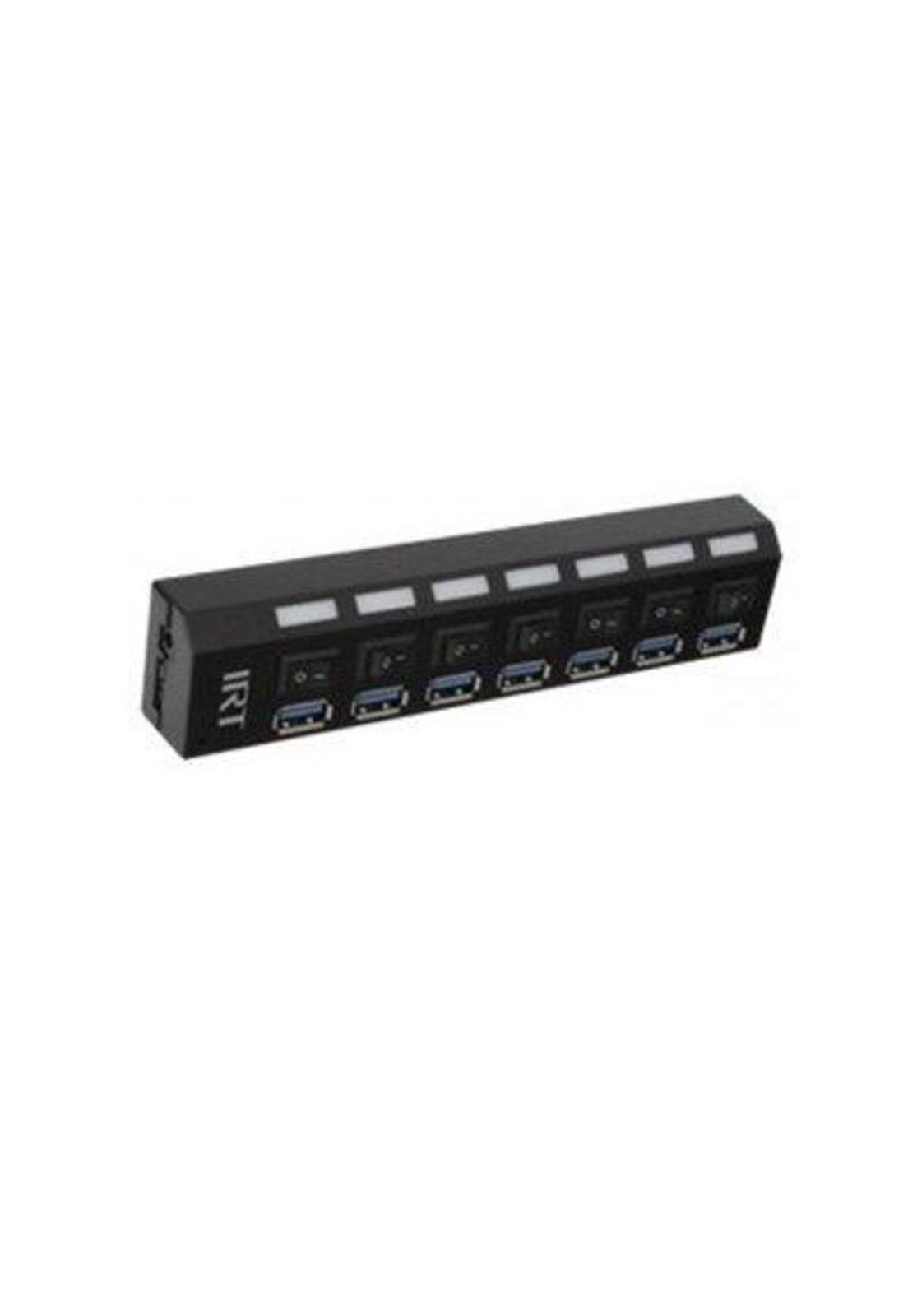 Hub Usb 2.0 Hi-speed 7 Puertos Con Interruptor On Off Led-0