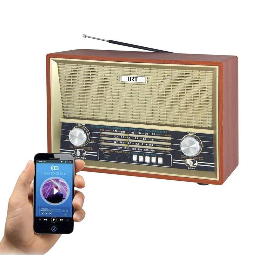 Parlante IRT Retro Bluetooth Fm Am Sw1-2 USB SD Aux-4