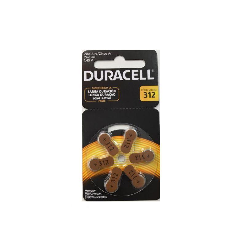 Batería auditiva Duracell D312x6 de 1.45 voltios-0