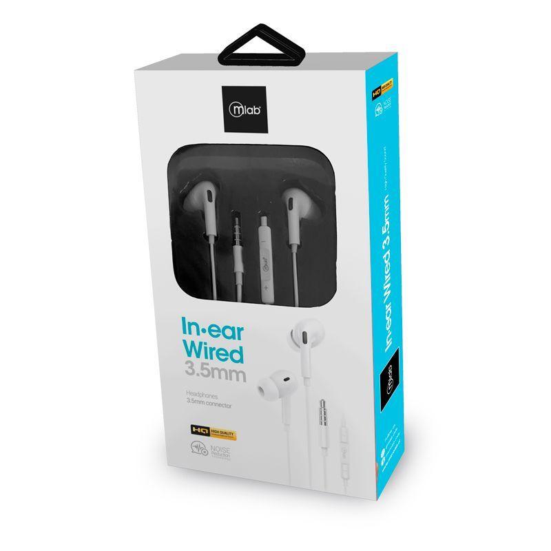 Audífonos Alámbricos In Ear Wired Blancos Mlab-4