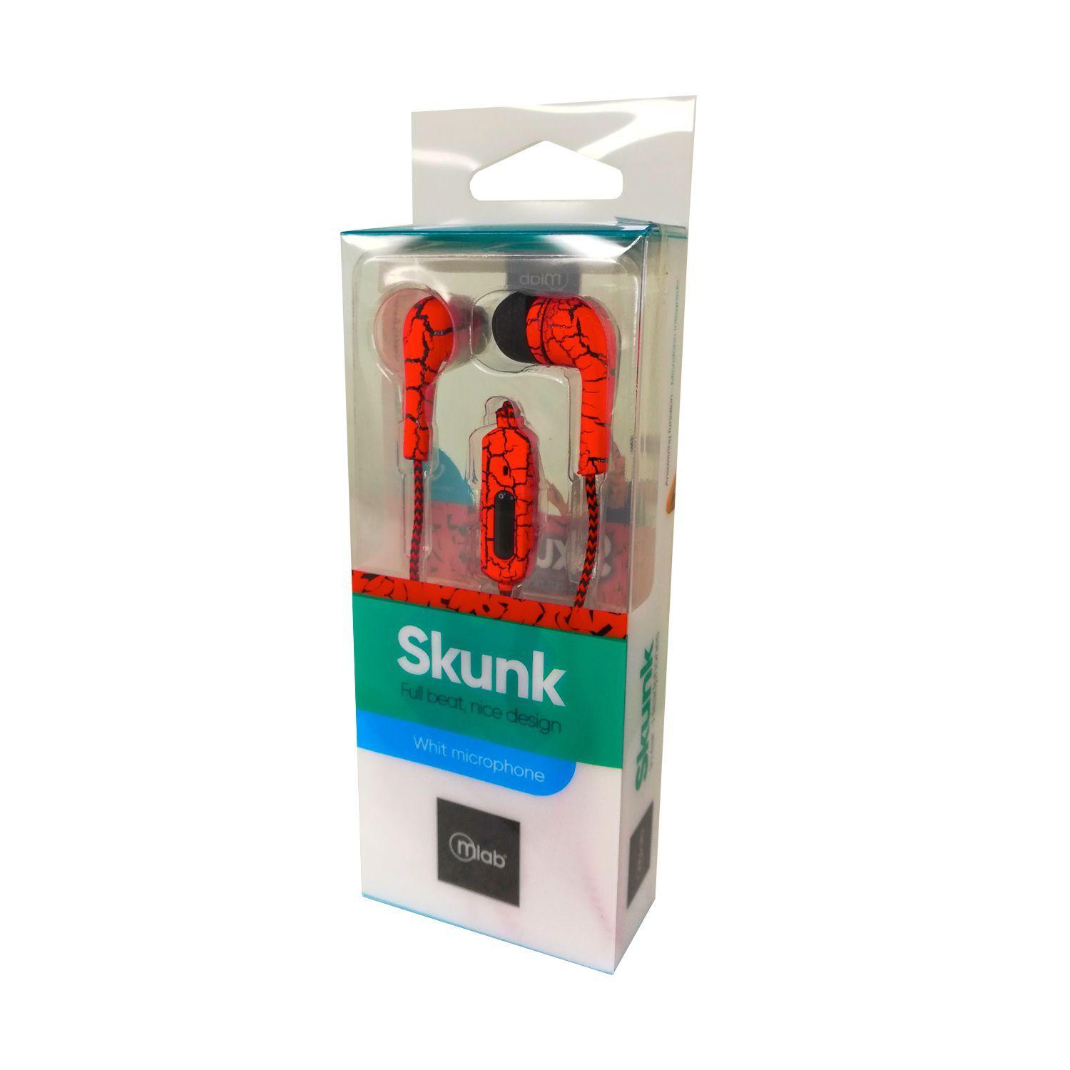 Audífono Manos Libres Skunk Mlab In-EAR  3.5MM  ROJO-2