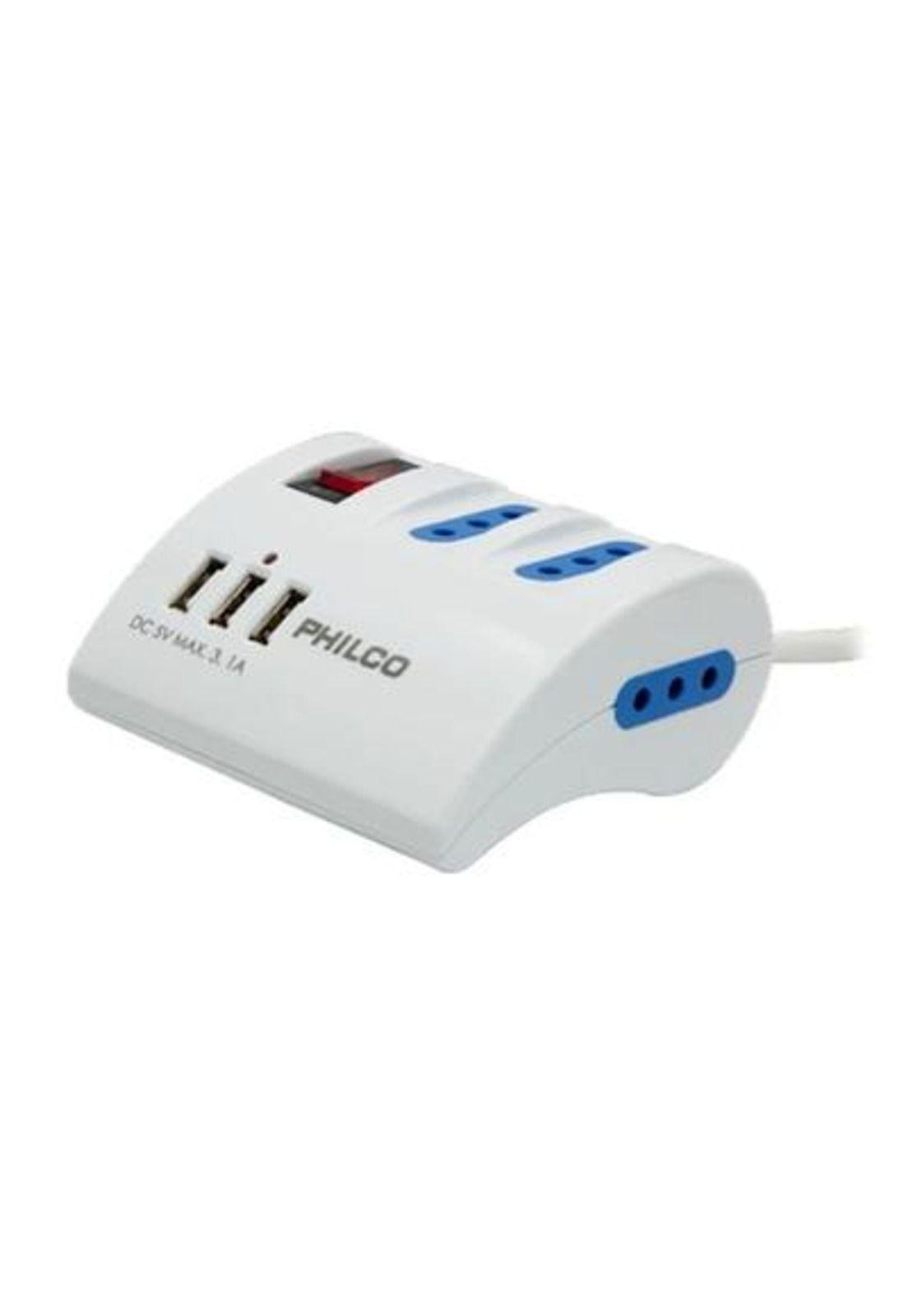 Alargador Extension Philco 3 POS y 3 USB 2044-0