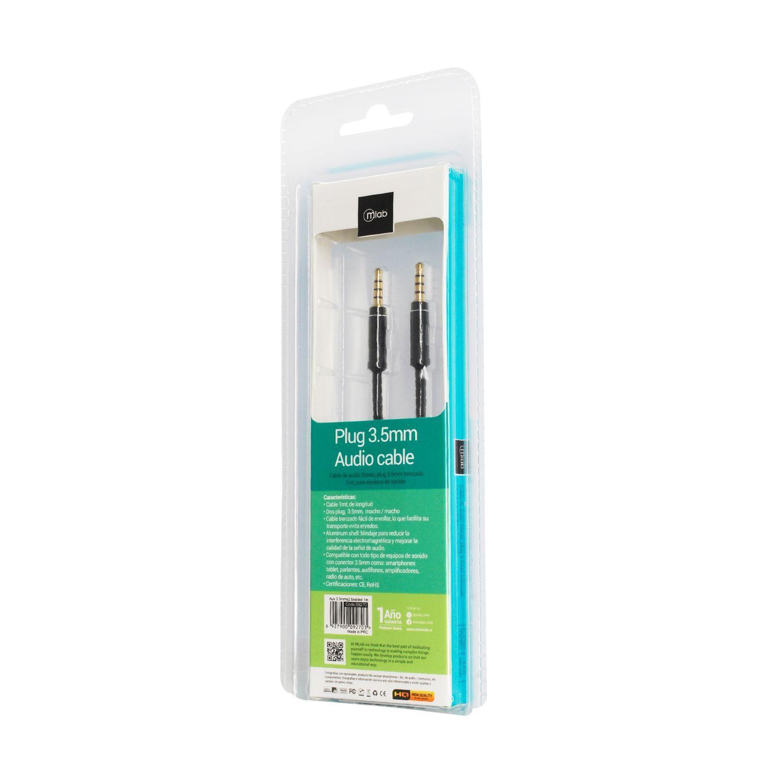 Cable Auxiliar Plug 3.5 Mm Audio 1 Mt-3