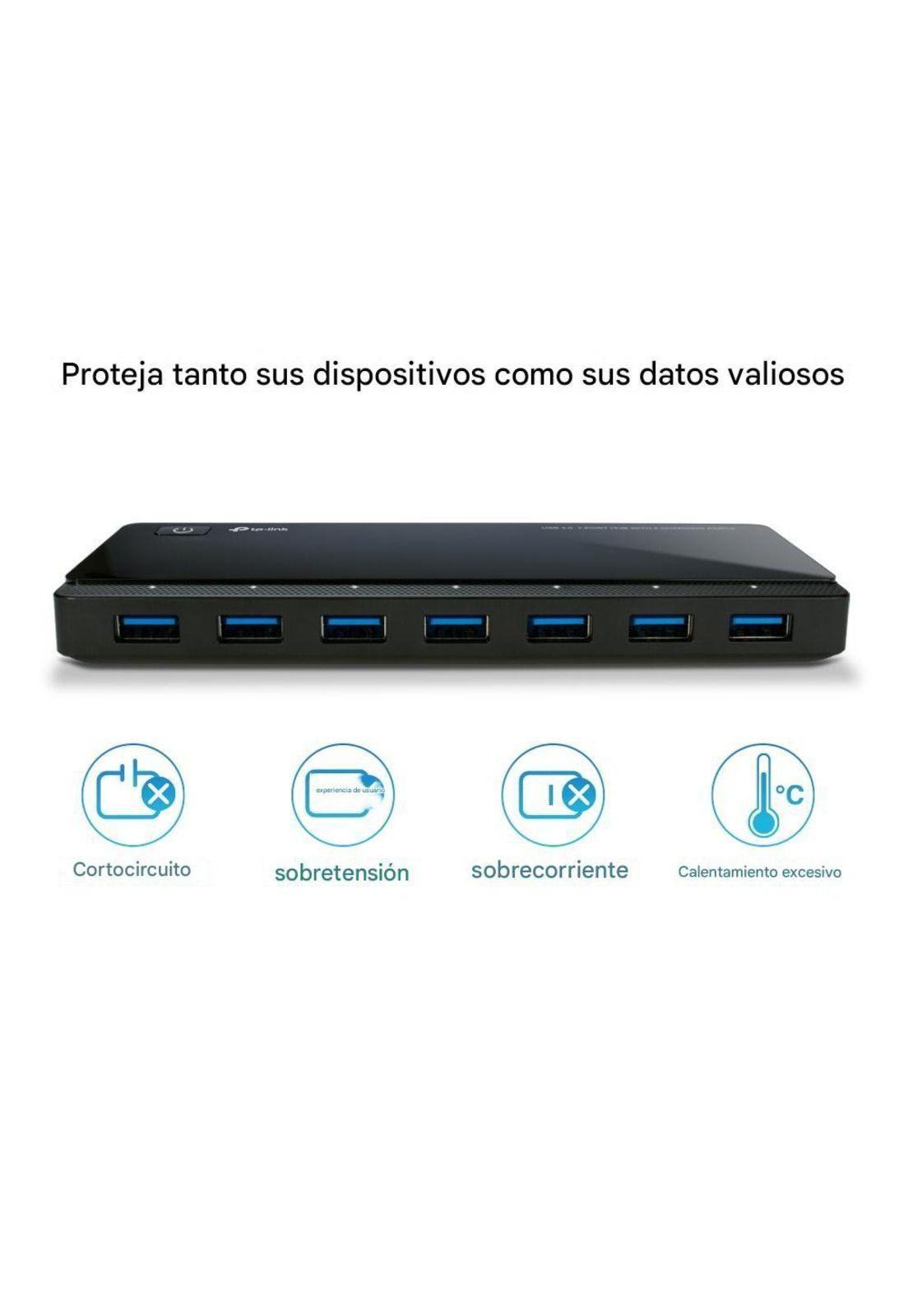 Hub 7 Puertos Usb 3.0 + 2 Puertos Cargadores (Uh72-2