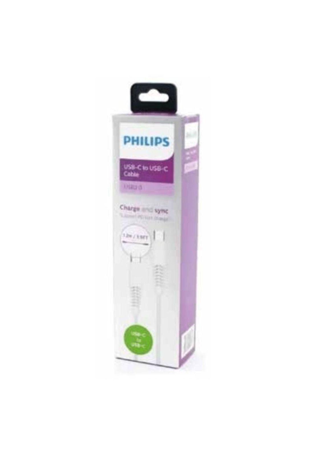 Cable Usb Tipo C A Tipo C 1,2mts Philips Dlc5531w-2