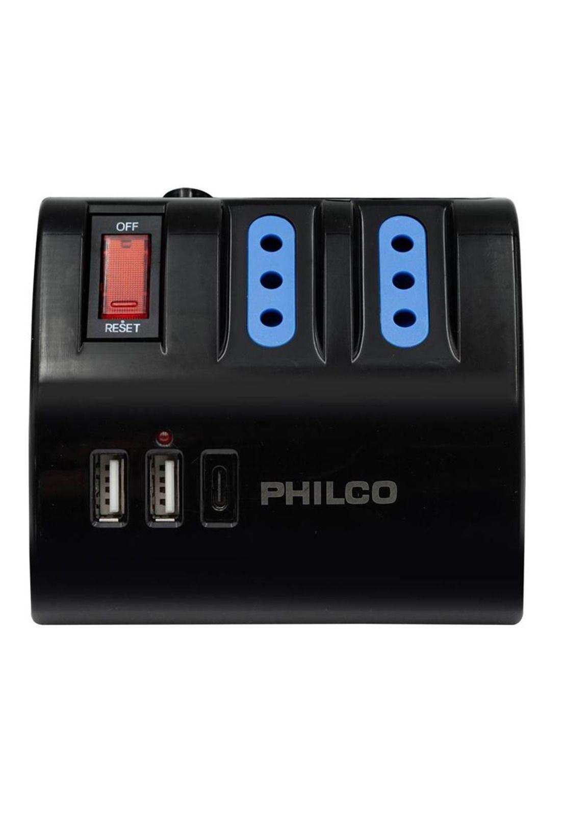 Extension Escritorio 220V + 2 USB 1 USB-C Philco-2