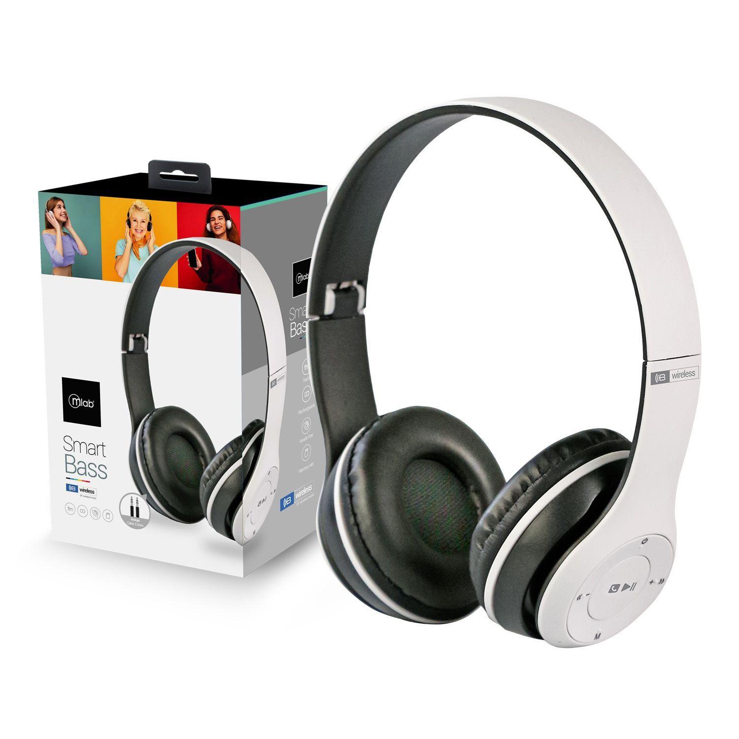 Audifono Over Ear Smart Bass Bluetooth Mlab Blanco-2