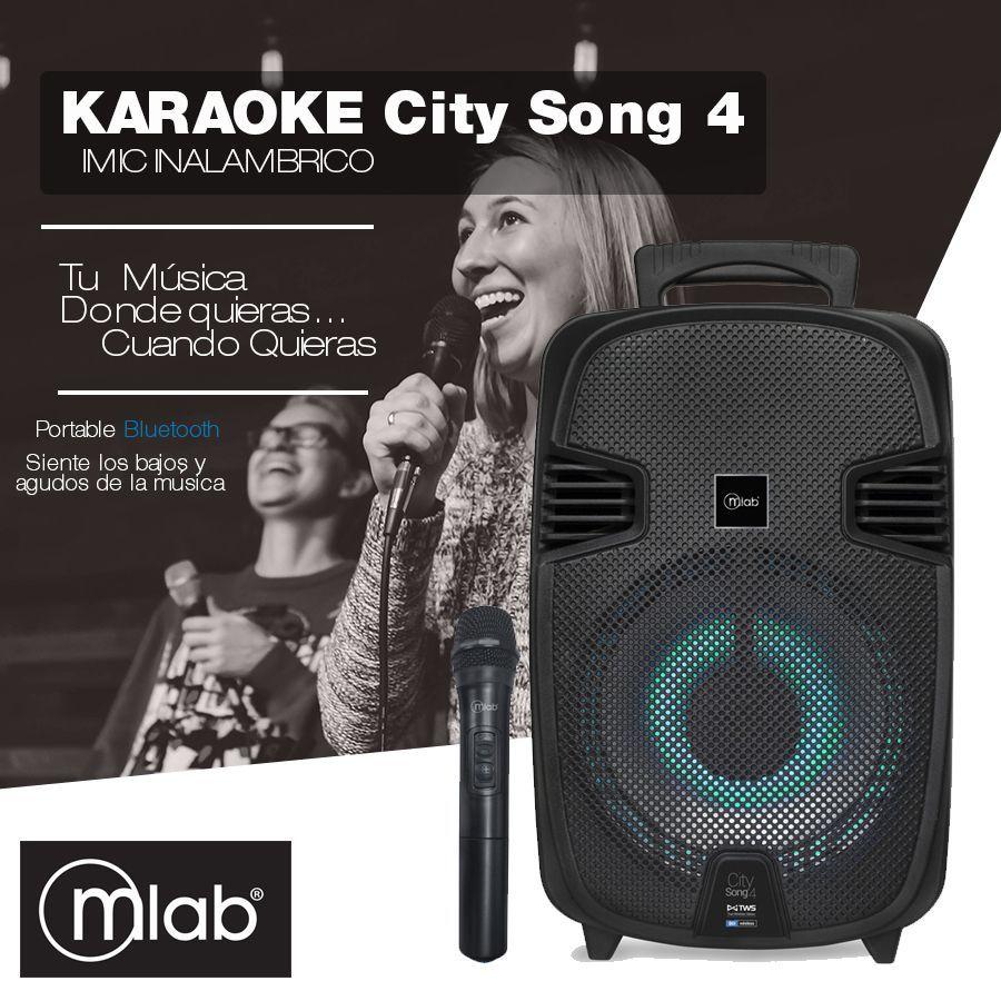 Parlante de karaoke inalámbrico City Mlab 8901 con micrófono y Bluetooth.-4