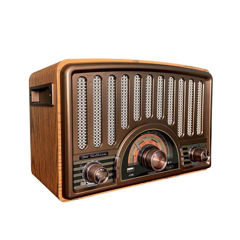 Radio Portátil Bluetooth Retro Sixtinna  Usb Am Fm Mlab-1