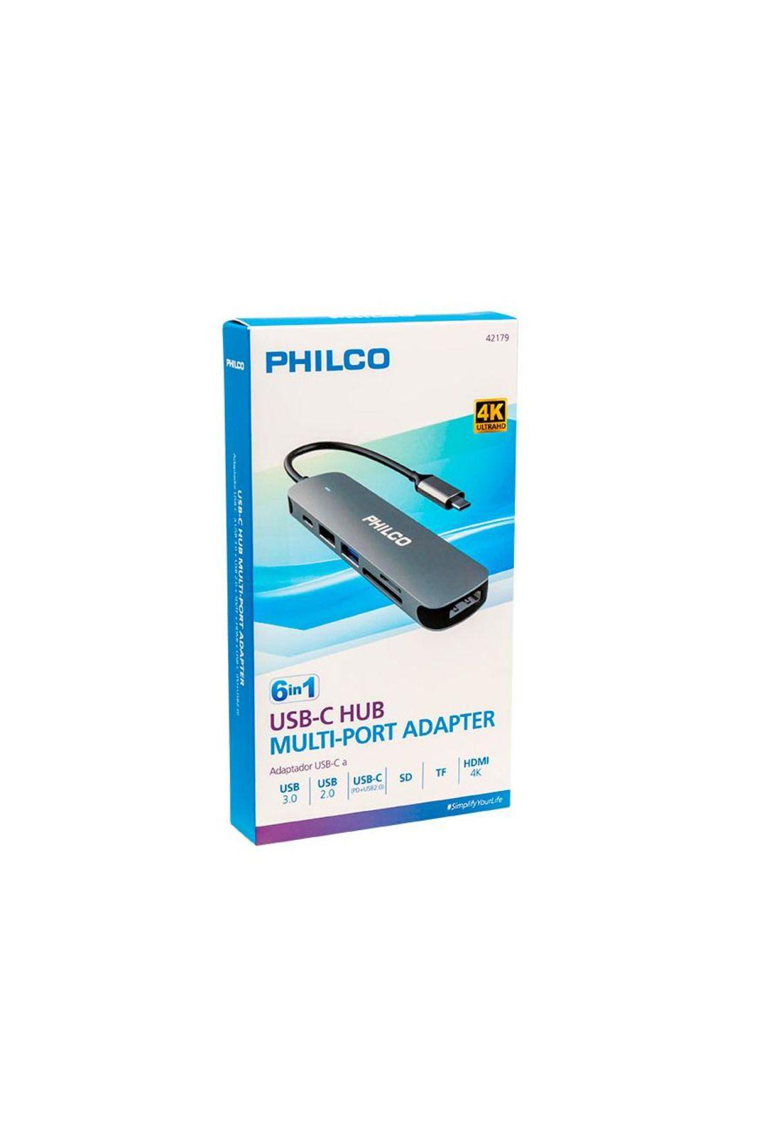 Adaptador Multipuerto Philco USB-C (HDMI, USB, SD/ MicroSD)-2