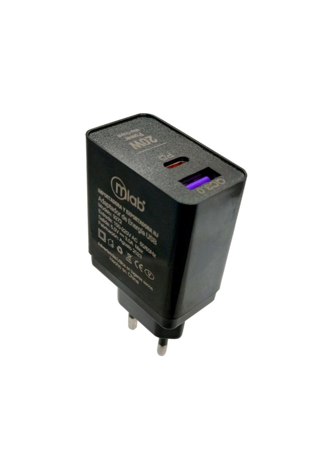 Home Charger 2 puertos USB QC 3.0 + PD 20W carga rápida-0