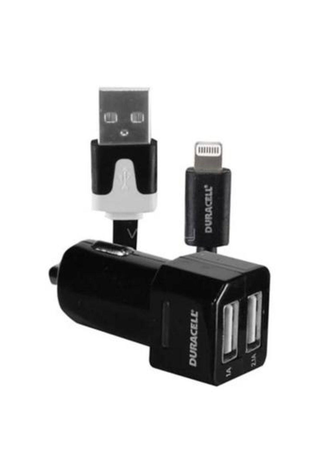 Kit Cargador de Auto Duracell Iphone 5/6 Certificado-0