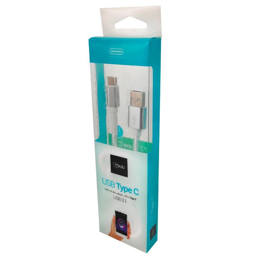 Cable Tipo C A Usb Plateado 1mt Mlab-2